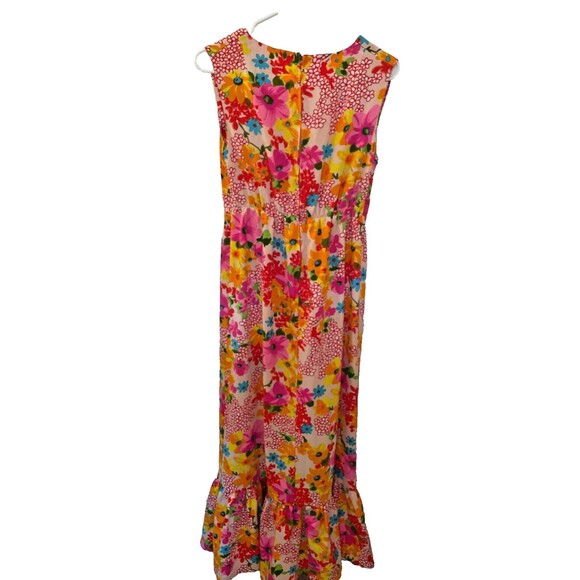 Vintage Retro Flower Power Sun Fashions of Hawaii Floral Maxi Dress Size 10 MINT - Picture 8 of 16